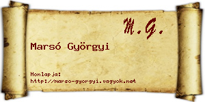 Marsó Györgyi névjegykártya